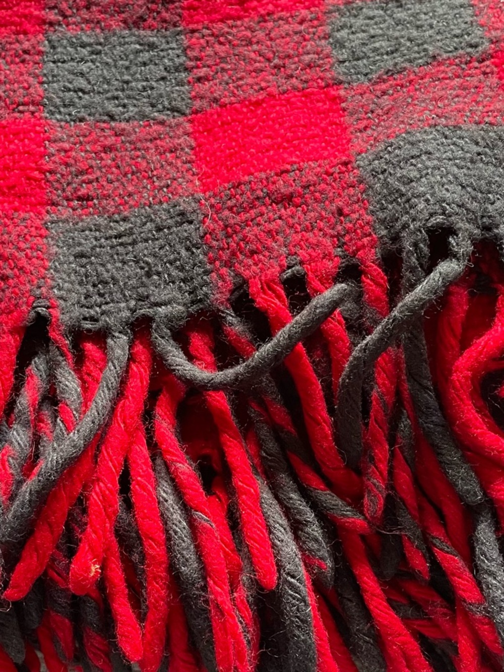 46”x55” Red & Black Plaid Throw Blanket